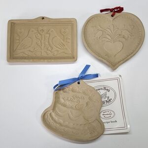 NEW VINTAGE Brown Bag Cookie Art Mold Set Hill Design Birthday Heart Birds